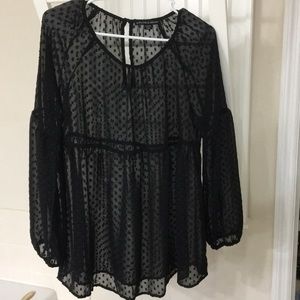 Sheer polka dot top